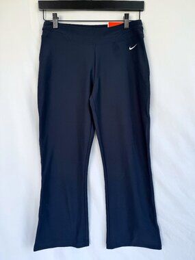 Nike Dri-FIT Modern Fit Navy Blue Bootcut Yoga Pants Small NWT 336495-475